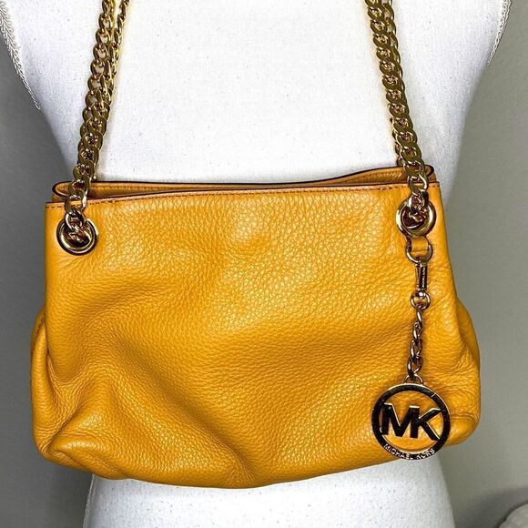 NWOT MICHAEL KORS Jet Set Chain Medium Acorn Leather Shoulder Bag - Picture 6 of 16